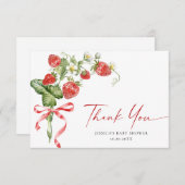 Merci à Baby shower de fraise à l'aquarelle tendan (Devant / Derrière)