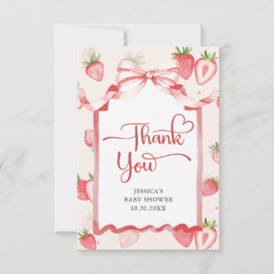 Merci à Baby shower de fraise à l'aquarelle tendan