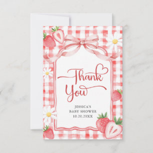 Merci à Baby shower de fraise à l'aquarelle tendan