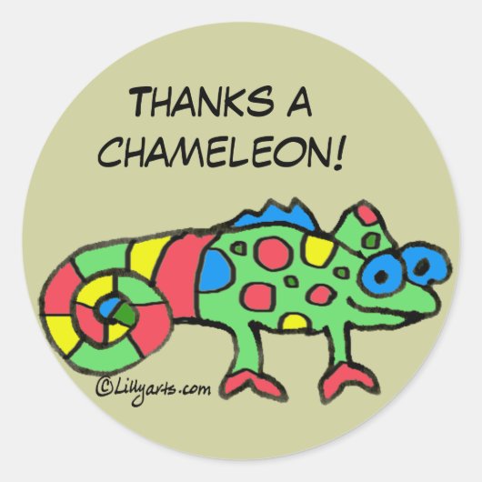 Merci à Chameleon Stickers Personnalisés (Devant)