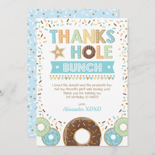 Merci à Hole Bunch Donut Carte de remerciements d' (Devant / Derrière)