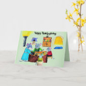 MERCI À LA CARTE MAISON DE SOURIS (Fleur jaune)