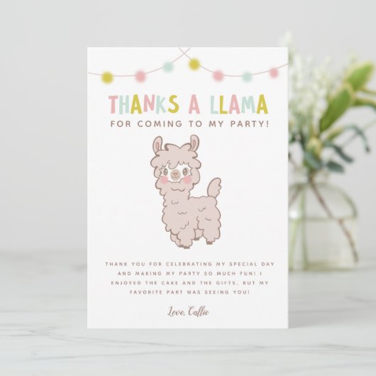 Merci À La Llama Cute Anniversaire de enfant Party (Debout devant)