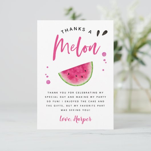 Merci A Melon Pastèque Rose Anniversaire (Debout devant)