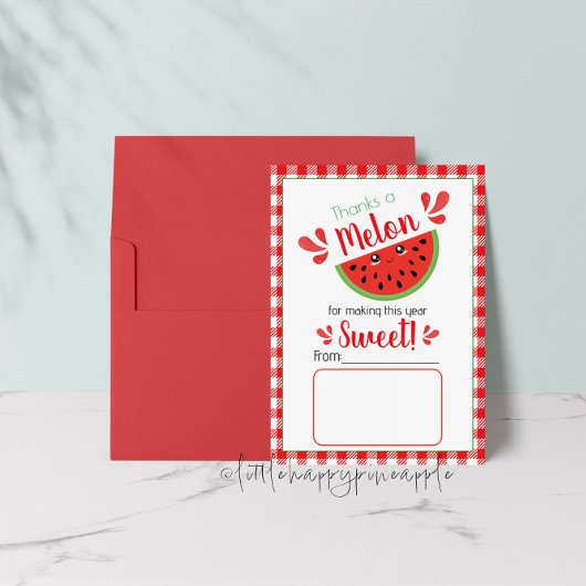 Merci à Melon Teacher Carte de remerciements