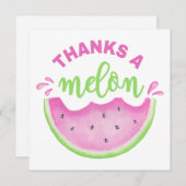 Merci à Melon Watermelon Birthday Carte de remerci (Devant / Derrière)
