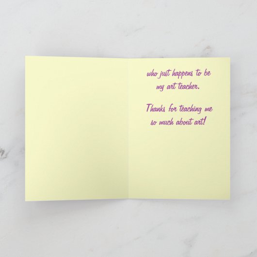 Merci à mon professeur d'art (Intérieur)