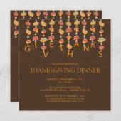 Merci à Thanksgiving Dîner Invitation (Devant / Derrière)