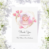 Merci à thé rose Baby shower Floral Card