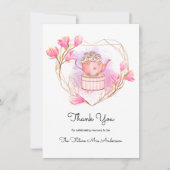 Merci à thé rose Baby shower Floral Card (Devant)