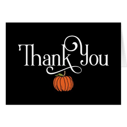 Merci à thème automne avec petit Citrouille orange (Devant horizontal)