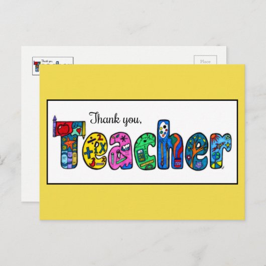 Merci à une carte postale de professeur ! (Devant / Derrière)