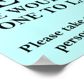 Merci À Une Personne Stupide Drôle Poster Signe (Coin)