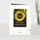 MERCI Admin Professionals Day JAUNE SUNFLOWER (Dos)