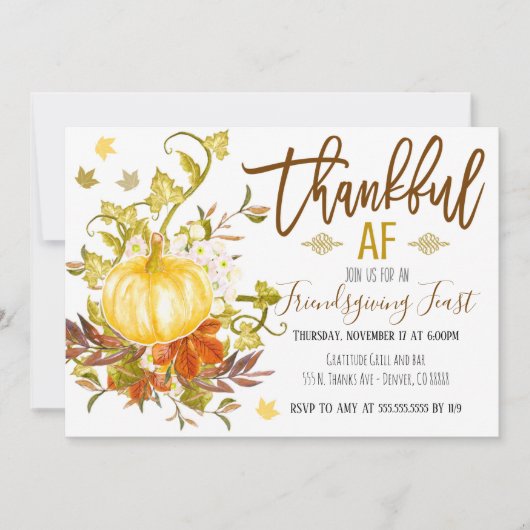 Merci AF Thanksgiving Invitation (Devant)