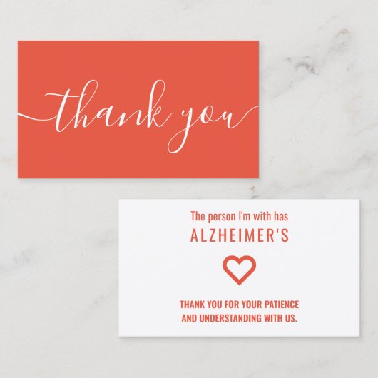 merci alzheimers patience remettre des cartes (Devant / Derrière)
