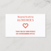 merci alzheimers patience remettre des cartes (Dos)