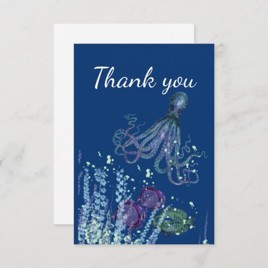 Merci Amusant Poisson sous-marin Octopus Océan Mer (Devant / Derrière)