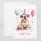 Merci Anniversaire Bouledogue Anglais (Devant / Derrière)