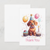 Merci Anniversaire Chien Dachshund (Devant / Derrière)