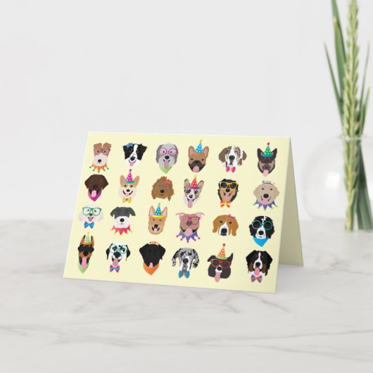 Merci Anniversaire Chien face des animaux vaillant (Devant)