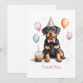 Merci Anniversaire Chien Rottweiler (Devant / Derrière)