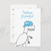 Merci Anniversaire de enfant Cowboy Trex Dinosaur (Devant / Derrière)