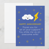 Merci Anniversaire de la carte de femme (Devant / Derrière)