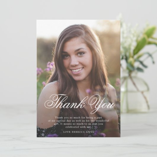 Merci anniversaire de photo script élégant (Debout devant)