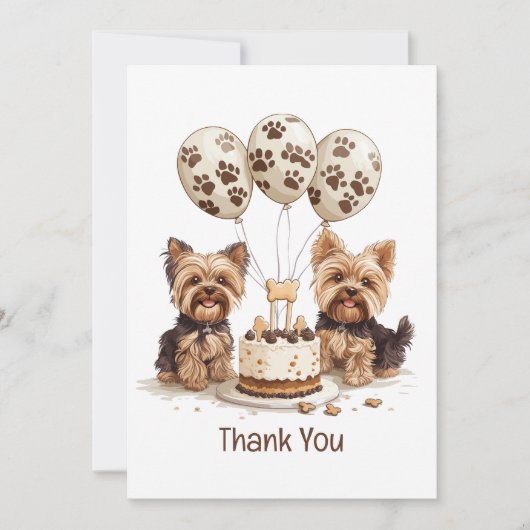 Merci Anniversaire Yorkie Chien (Devant)