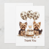 Merci Anniversaire Yorkie Chien (Devant / Derrière)