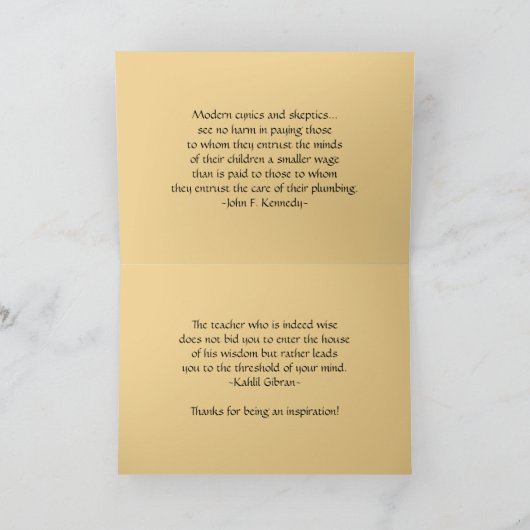 Merci, Apple pour la carte de professeur (Intérieur)