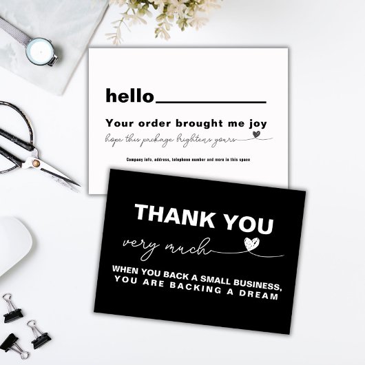 Merci appréciation du client Noir coeur note