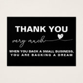 Merci appréciation du client Noir coeur note (Devant)