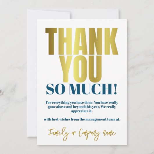 Merci Appréciation Gold Blue Merci (Devant)