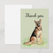 Merci Aquarelle Allemande Berger chien animal (Devant / Derrière)