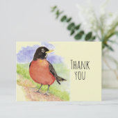 Merci Aquarelle American Robin Bird Nature (Debout devant)