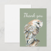 Merci Aquarelle Barne Chouette Oiseau Nature Art (Devant / Derrière)