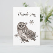 Merci Aquarelle Chouette Flocon de neige Nature (Debout devant)