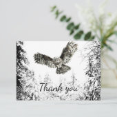 Merci Aquarelle Chouette rayonnante Oiseau Nature  (Debout devant)