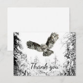 Merci Aquarelle Chouette rayonnante Oiseau Nature  (Devant / Derrière)