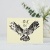 Merci Aquarelle Chouette rayonnante Oiseau Nature (Debout devant)