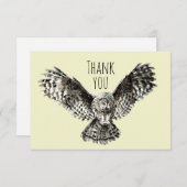 Merci Aquarelle Chouette rayonnante Oiseau Nature (Devant / Derrière)