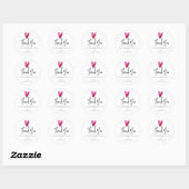 Merci Aquarelle Coeur Classic Arrondi Sticker (Feuille)