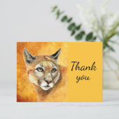 Merci aquarelle Cougar Puma Mountain Lion (Debout devant)