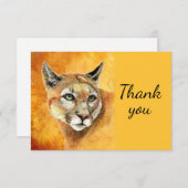 Merci aquarelle Cougar Puma Mountain Lion (Devant / Derrière)