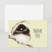 Merci Aquarelle Fluffy Oiseau Nature Art (Devant / Derrière)