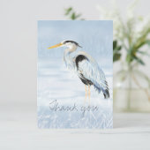 Merci Aquarelle Grand Héron Bleu Nature (Debout devant)
