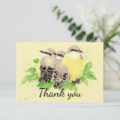 Merci Aquarelle Kingbird Oiseau Art familial (Debout devant)