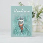 Merci Aquarelle Kingfisher Oiseau Nature Art (Debout devant)